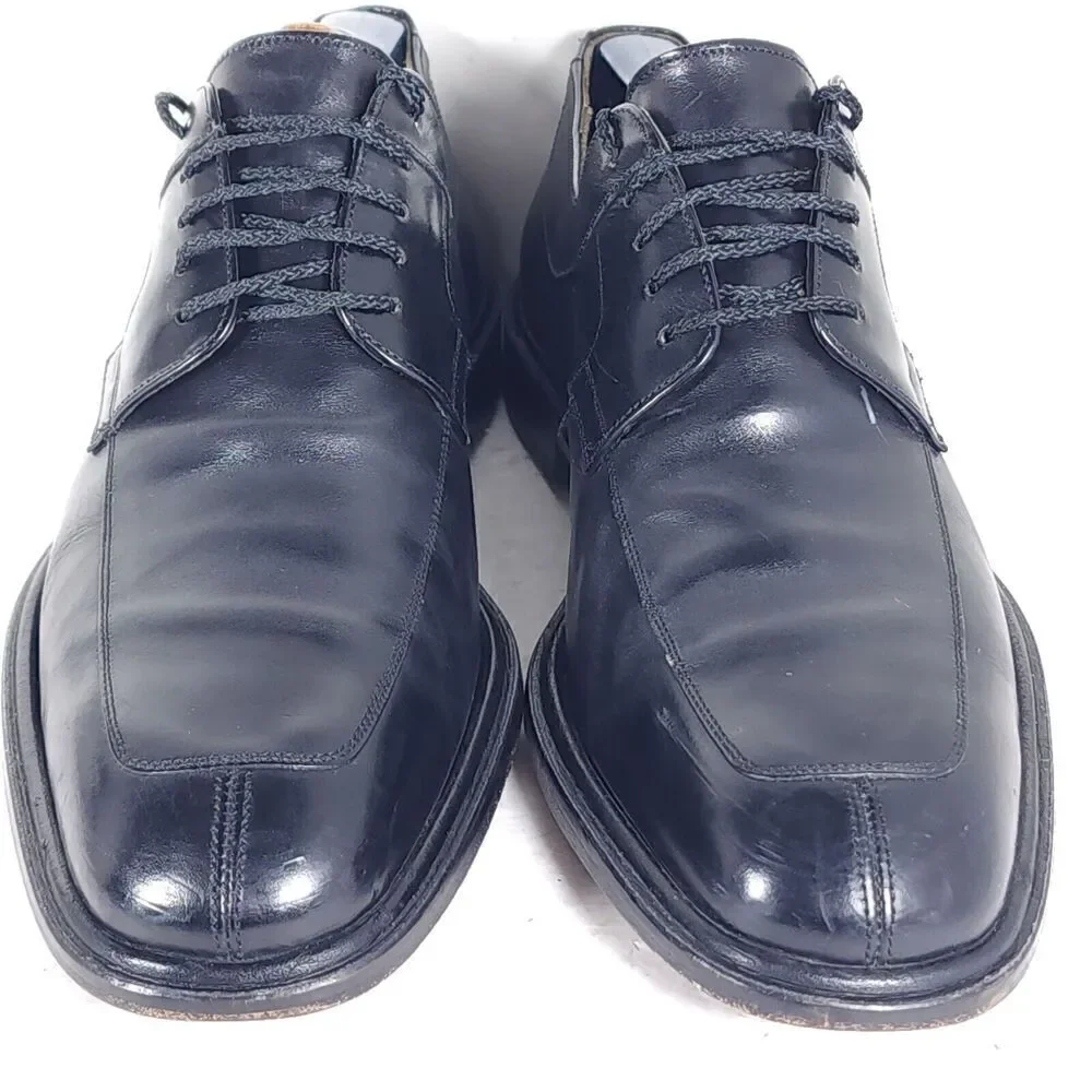 Mezlan Men’s Fiore US10M Black Leather Split Toe Derby Dress Shoes Made In Spain